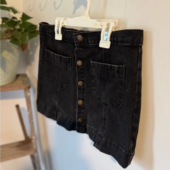✨ Rylee + Cru Black Denim Button Front Skirt | Girls 10–12Y ✨ - Picture 8 of 8